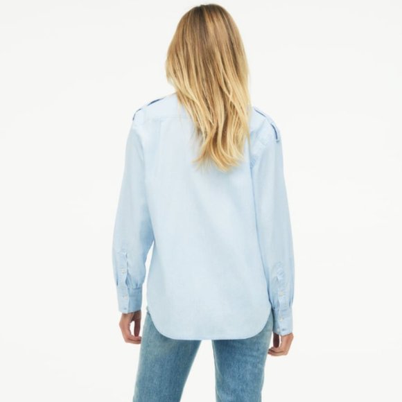 ZARA NEW WOMAN OVERSIZE DENIM SHIRT LIMITED EDITION LIGHT BLUE 5216/266 Size M - Picture 3 of 9